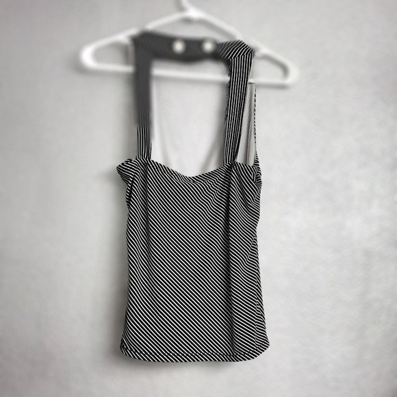 George Diagonally Striped Faux Wrap Halter Top   Size S (4-6) - Picture 2 of 3